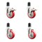 Service Caster 4 Inch 316SS Red Poly Swivel 1-7/8 Inch Expanding Stem Caster Lock Brake, 2PK SS316TTLEX20S414-PPUB-RED-2-S-2-178 - alternate 1